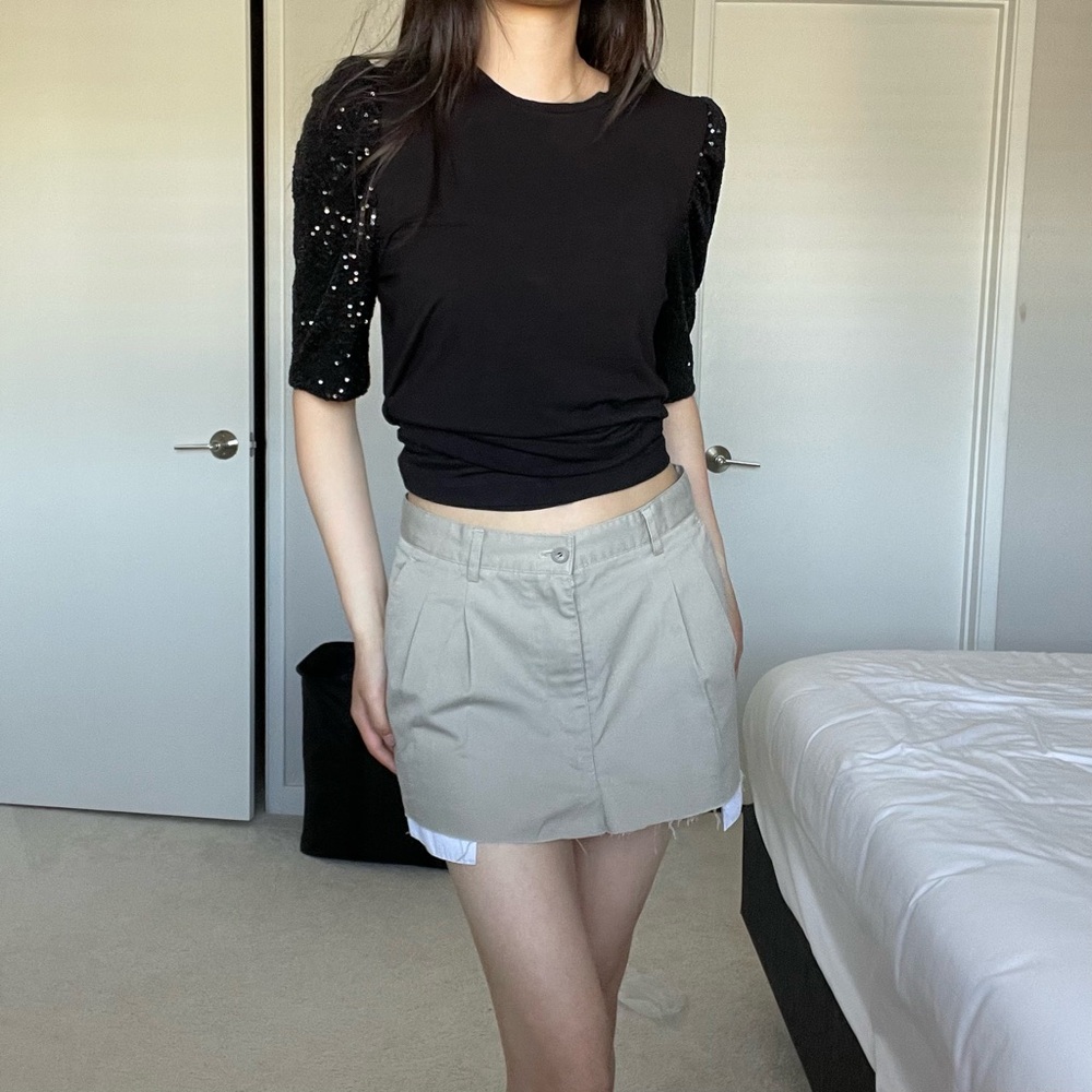 Elegant Black Sequin Sleeve Top